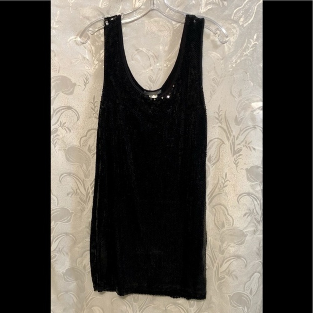 Espresso Black Sequin Pull Over Dress Size S